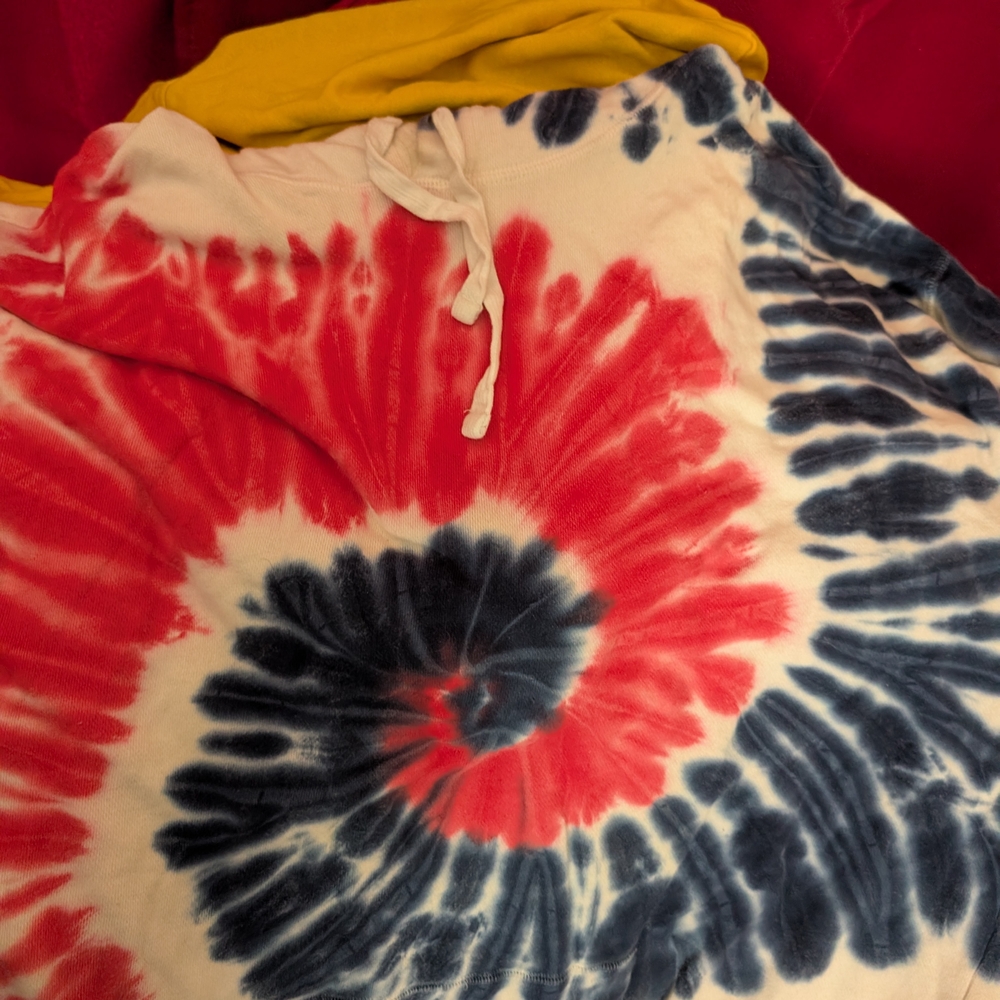 Old Navy Tie-Dye Hoodie - Red, Blue, and Cream